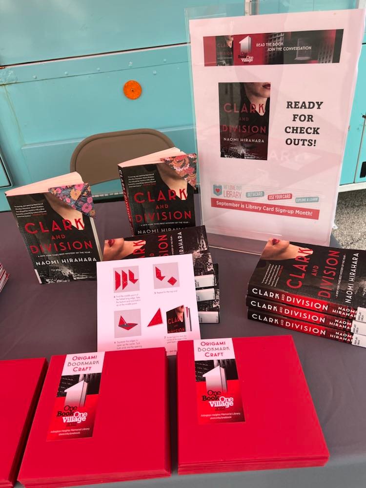 ahml's tweet photo. We’re having a great time at the #ArlingtonHeightsFarmersMarket today! We’re here from now through noon with the bookmobile - stop by to learn more about #OBOV2022 and to get your own copy of #ClarkAndDivision and an origami bookmark craft. More OBOV info: https://t.co/GaT62UUfpW https://t.co/Djik0VI8zo