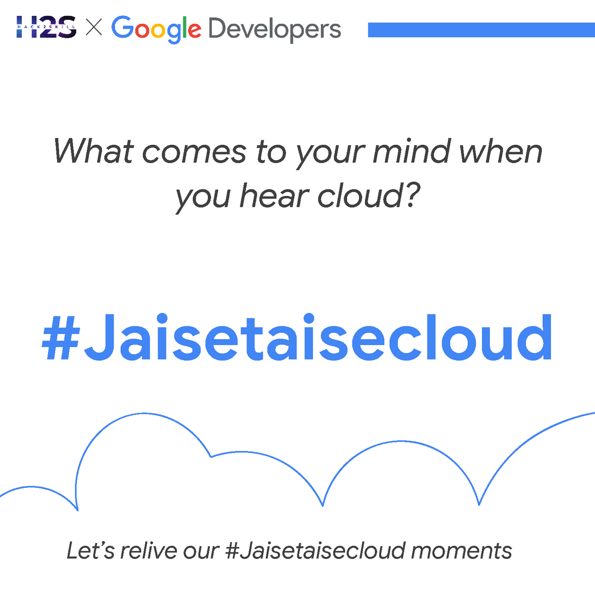 hack2skill's tweet photo. Sky is the limit🚀, but have we ever thought about clouds?👀

Here we are with an extra-ordinary #campaign for you to enjoy #Cloud moments in your #community. 🤩

➡️Share your #Jaisetaisecloud moments tagging #Hack2skill and feel free to #collaborate with us.

Do check the thread https://t.co/Y01JeULMwA