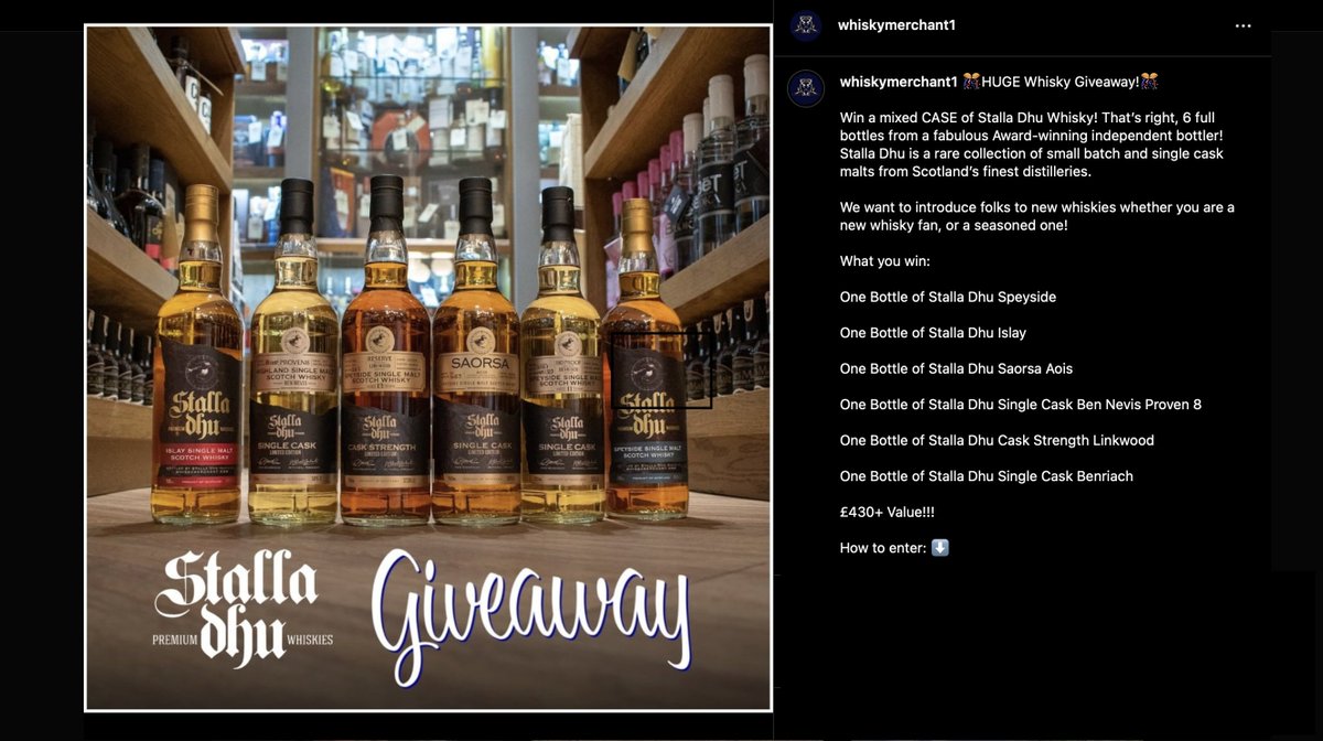 Instagram Giveaway!

Head over to our Instagram to enter a huge #whisky giveaway! A case of 6 different Stalla Dhu is up for grabs!

Rules to enter are in the post description.

instagram.com/whiskymerchant…