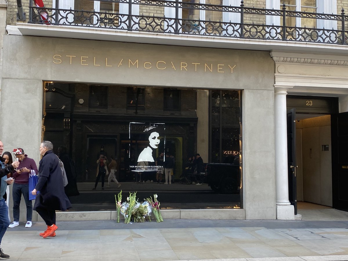 Central London shops wrapped in mourning clothes for the Queen's State Funeral.