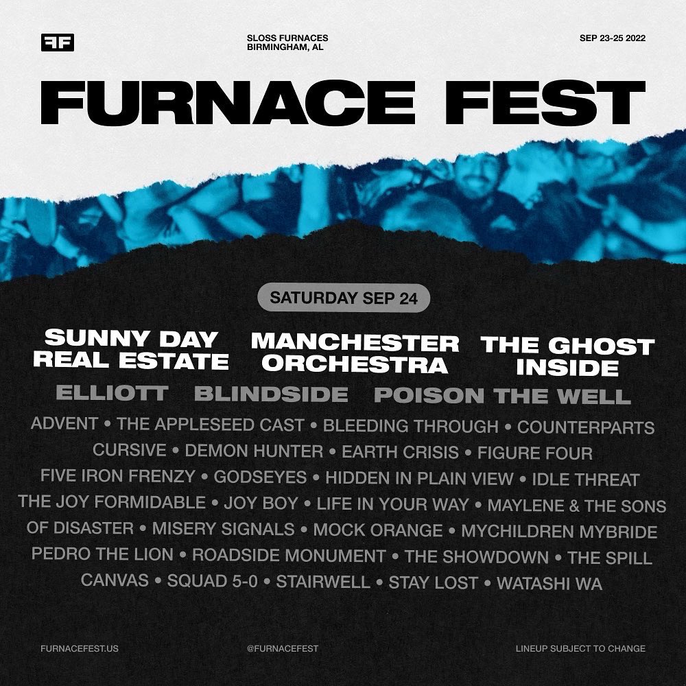 MikeZiemer's tweet photo. One week from today will be Day Two of @FurnaceFest 2022 featuring @sdreband @ManchesterOrch @theghostinside @blindsidesweden &amp; dozens more!

After the fest join us for @emonitela with special guests @aaronrgillespie @MattyMullins and more!

Full info: https://t.co/ieOCLdGjIH https://t.co/H9HQvQmz3L