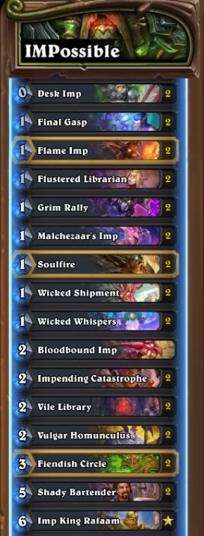 auxermen1's tweet photo. Triple legend achieved! Final deck was wild implock, I didn't have The Soularium so I replaced it with Bloodbound Imp.

Some games: https://t.co/cIQlQfSr0V

AAEBAaPDAwL9+gOb5AQOzge8tgLx0ALchgPP0QPQ4QOJ7wP/+gPFgASEoATmoAT/2QSB2gSr6gQA
#Hearthstone #wildhs https://t.co/EPff3VTC7y