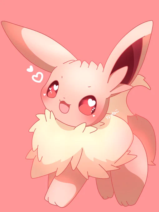 ハイライトがハートなイーブイ#イーブイ #ポケモンイラスト 