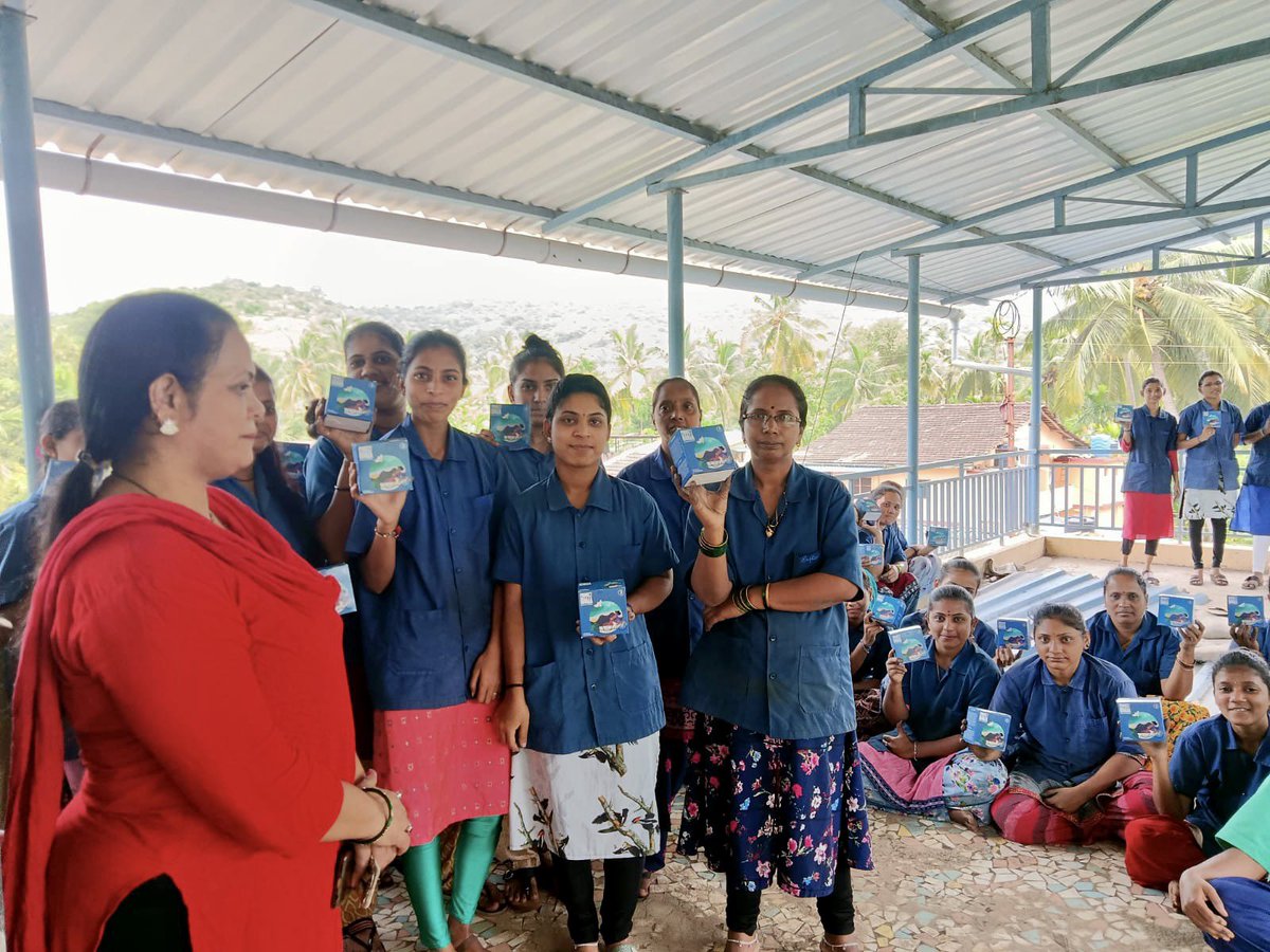 Shrivardhan based only steel clamp manufacturing company which support 75 Lady Workers. We are glad to have reached them today with our reusable sanitary pad kits