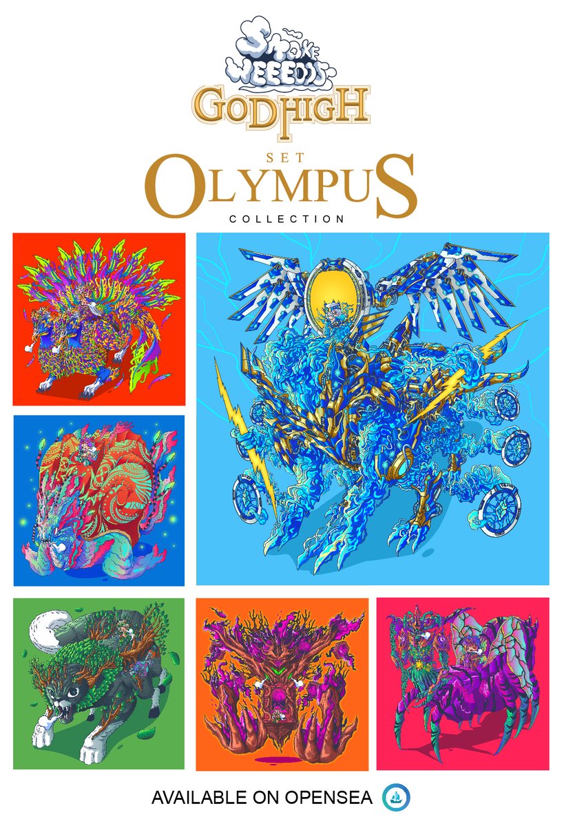 COLLECTION SMOKE WEEEDDSS GOD HIGH 
ONLY 30 PIECE
DROP 30/30
SOLD 22/30
0.055 - 0.075 ETH

GOD HIGH THE THUNDER GOD OF ZEUS #30
EPIC GOD 0.075 $ETH

NOW AVAILABLE OPENSEA 
opensea.io/collection/smo…

#Ethereum #nftcollector #NFTCommunity #NFTdrops #OpenSeaNFT #NFTartist #NFTs