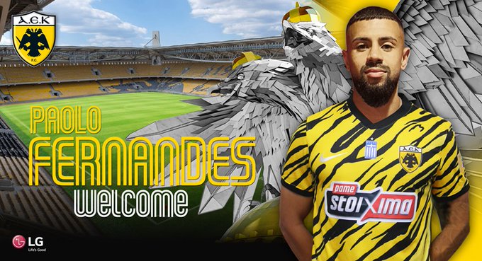 OFICIAL: El AEK Atenas griego anuncia el fichaje del zaragozano <a href="/PaoloFernandes_/">Paolo Fernandes</a>, aunque seguirá cedido en el Volos NPS bit.ly/MDBFichajes