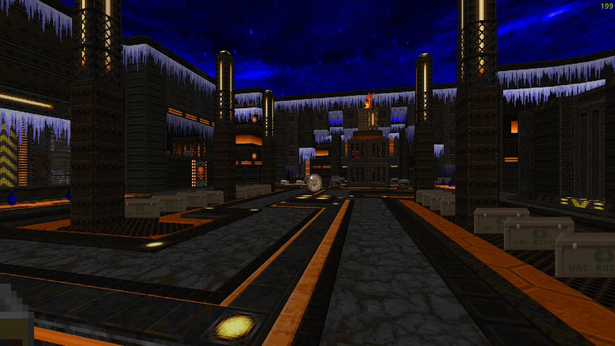 Fryuko2's tweet photo. A new map is now available for Hypothermia on doomworld! I'm considering calling this an alpha version from now as the wad is officially over the halfway point, with only three more maps left.

https://t.co/yQpYBktrTE

#Doom #mapping #leveldesign https://t.co/hyJ0I8bRX7