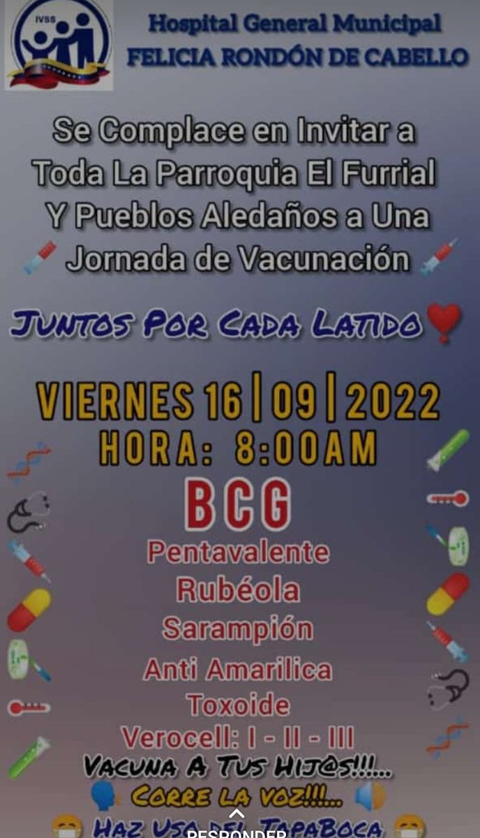 FeliciaIvss's tweet photo. #16 Bajo las orientaciones de Nuestro Presidente @NicolasMaduro, Ministra de Salud y Pdta del IVSS @MagaGutierrezV  seguimos realizando Jornada de inmunización desde el @FeliciaIvss  atendiendo a Nuestras, Parroquias, comunidades, sectores aledaños @Somosivss @ErnestoLunaPsuv https://t.co/IINu4yjHjD