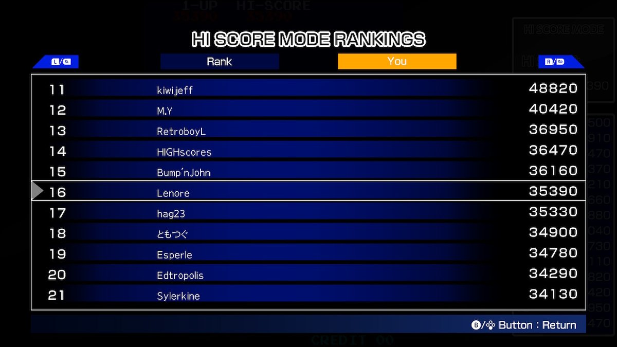 StyrianLenore's tweet photo. Ranked 16 now on the Frogger High Score Mode Leaderboard! #ArcadeArchives #FROGGER #NintendoSwitch https://t.co/ipmz5i0ods