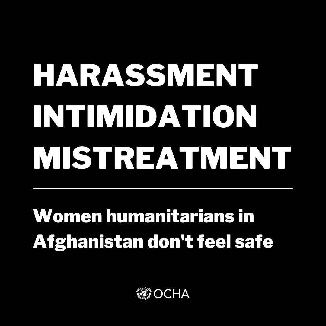 UNOCHA's tweet image. Already one of the most challenging places for women to work, women aid workers in #Afghanistan are facing increasing challenges.

Without immediate and decisive action, Afghan women may be further excluded from the humanitarian response.

Learn more: bit.ly/3LqZ5oM