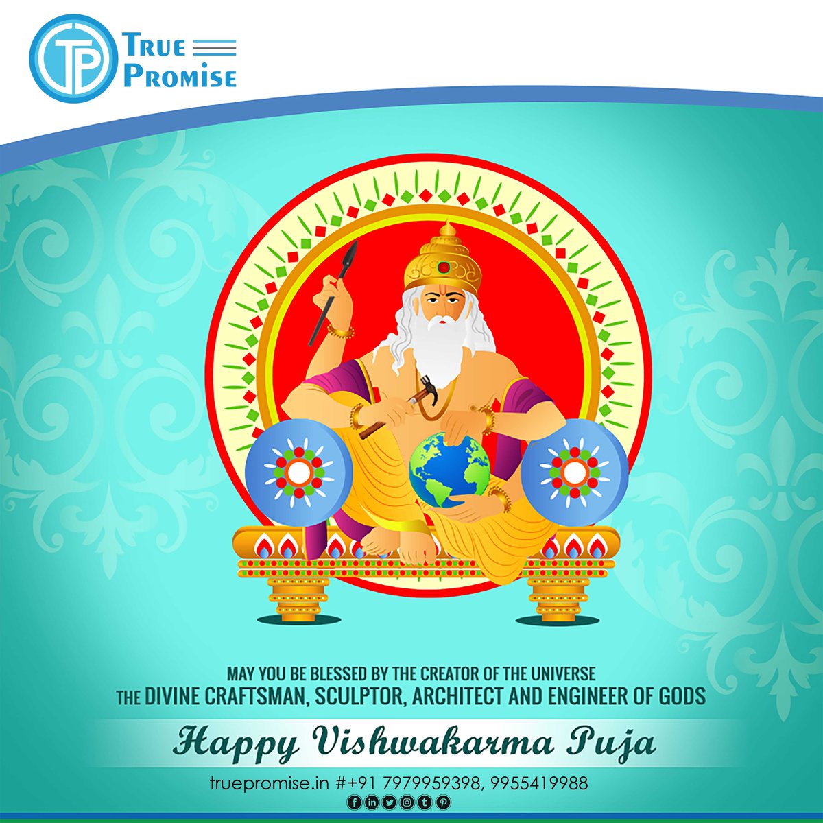 fandfinterior's tweet photo. वास्तुकला के देव और कलात्मक रचनाओं में सर्वश्रेष्ठ भगवान श्री विश्वकर्मा पूजा की आप सभी को हार्दिक शुभकामनाएं | #vishwakarmapuja #truepromise https://t.co/iqVnZi532X