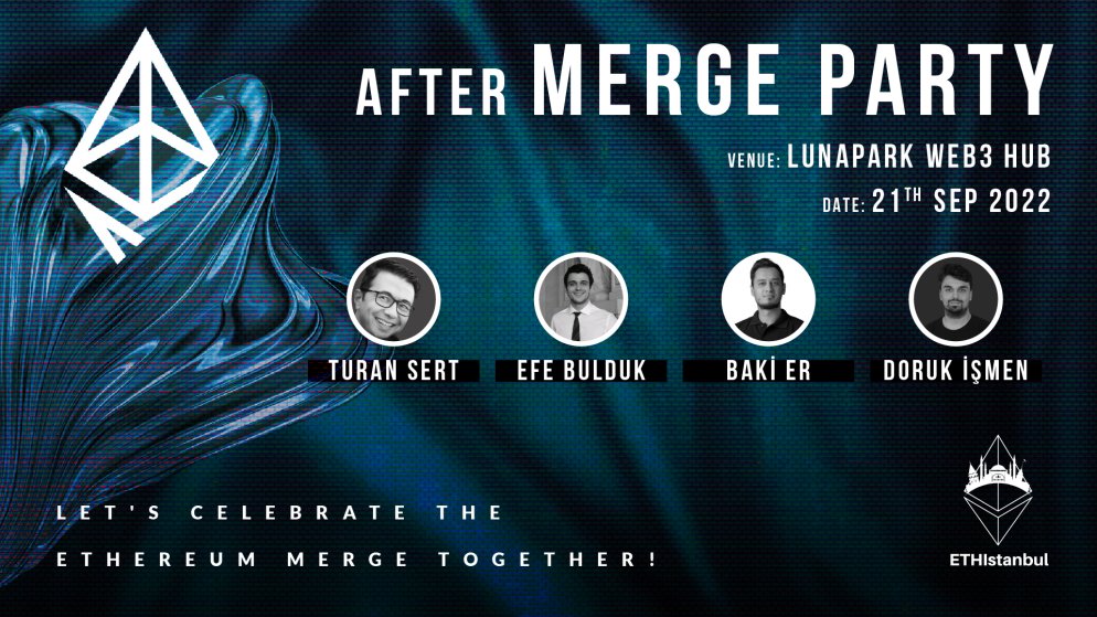 ETHIstanbul's tweet photo. We're prepared to attend the panel about “The Merge and Beyond” with @turansert, @defilibrary, @dorukismen, and @efebulduk

Stay tuned for more details about the big day! 👀 https://t.co/LWAF9QxsQh