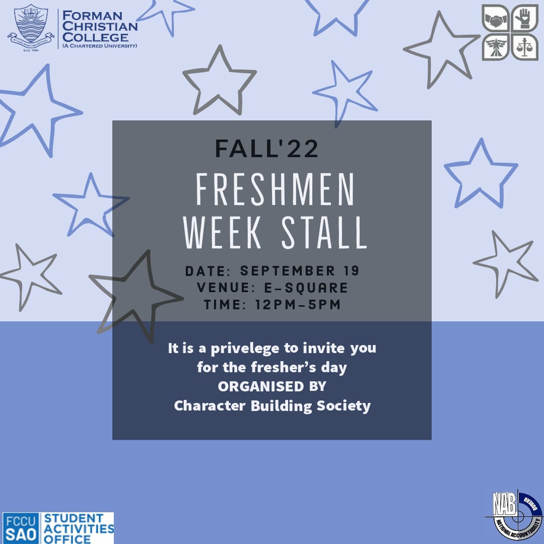 CBSFCCU's tweet photo. Students of all ages came together to learn, laugh, and enjoy some well-deserved study breaks. We have a whole bunch of stalls at the university 😜. 
We've got you covered for some stall activities this Freshmen Week.
@SOA
@fccu
Caption by @rafay
Poster by  @hafsa https://t.co/adBAlRCUAP