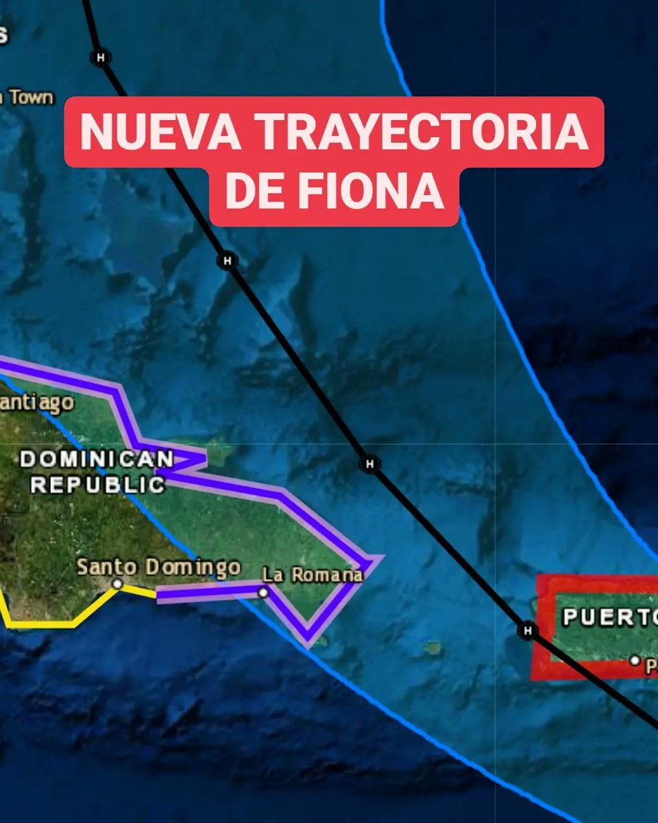 JeanSuriel's tweet photo. 🔴TOMEN NOTA🔴
El Centro Nacional de Huracanes de Miami ha realizado cambios en la trayectoria de la Tormenta Tropical Fiona: ahora su probable tránsito no toca directamente a República Dominicana.

Sigue ⬇️ https://t.co/SvjsA2TShE