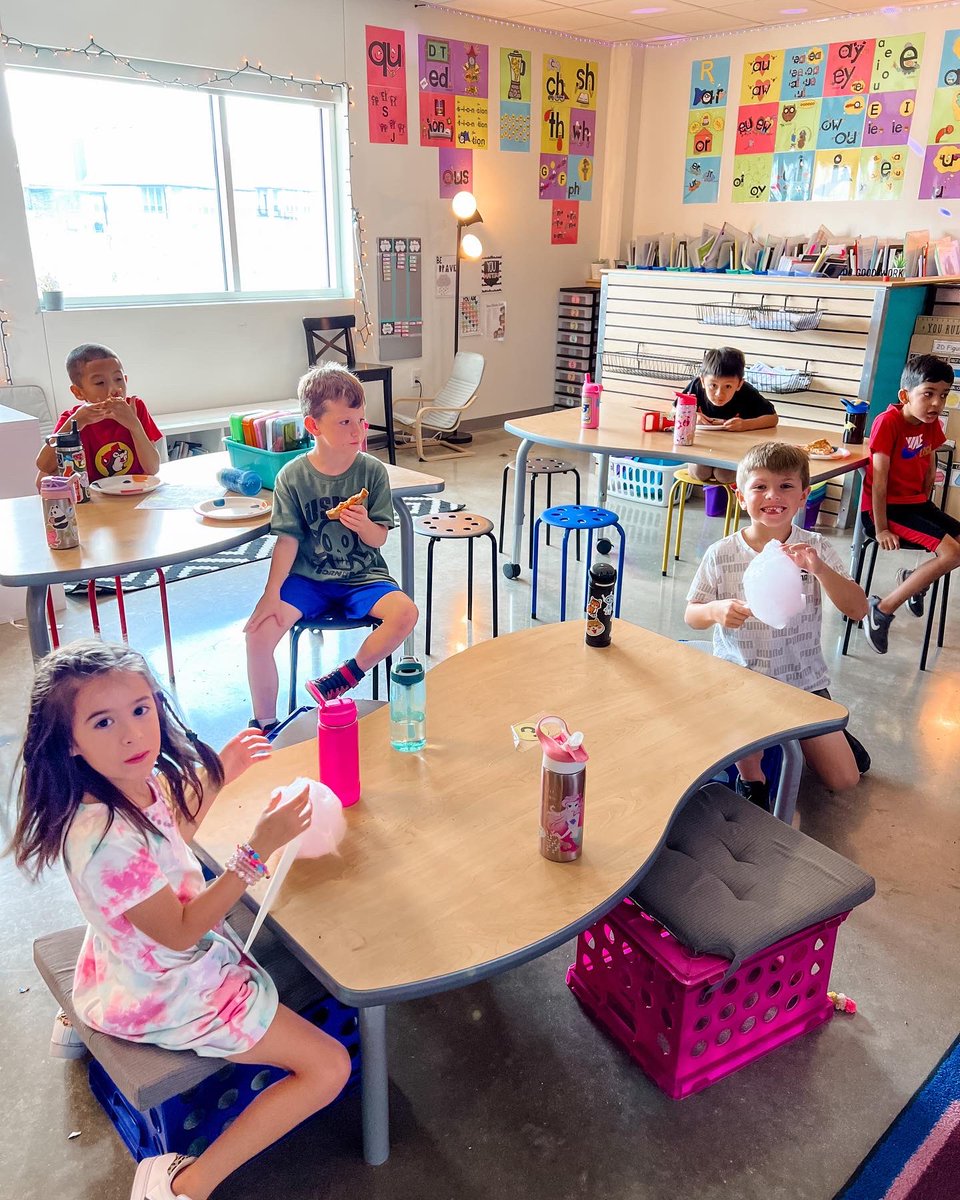 Mrs_Bowe's tweet photo. Thank you so much @VanRaubES PTO  for our class pizza 🍕and cotton candy reward!🌟🥳Happy kids! We 💙 our PTO!!!🥰 

#pto #vanraubelementary @BoerneISD #boerneisd #happykids #firstgrade #first #iteachfirst #f1rsties #thankyou https://t.co/32SemTdkNh