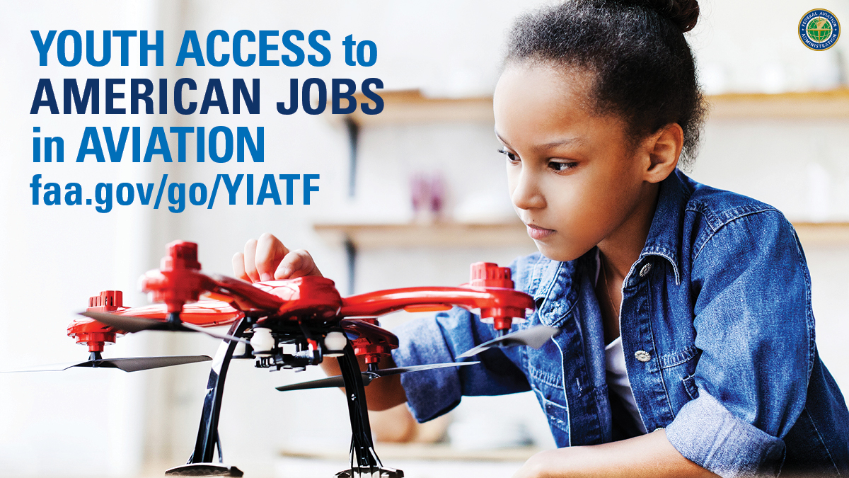 Join us on 9/22 at 9 AM ET as the Youth Access to American Jobs in Aviation Task Force provides final recommendations on how the FAA can better encourage young people to seek out future aviation jobs. Stream the live public meeting here or at bit.ly/3wBr6nl. #FAASTEM