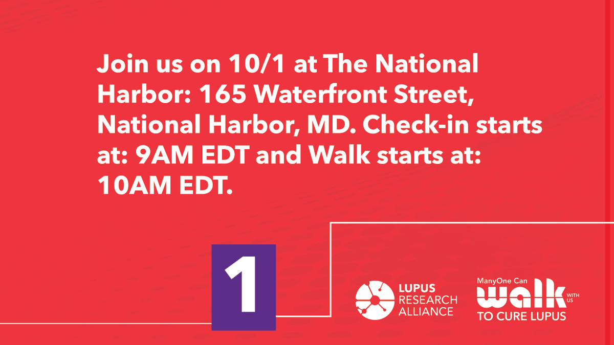 LupusResearch's tweet photo. We’re 2 weeks away! There is so much excitement for the 2022 #ManyOneCan Mid-Atlantic Walk with Us to Cure Lupus on 10/1 at The National Harbor, MD.

Here are a few ways to help you prepare for the Walk. Get more information and register at: https://t.co/c7amDpJAme https://t.co/7yNgCKj6wb