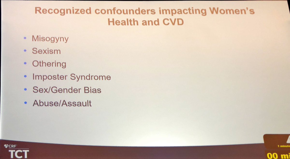 Social determinants of health have a major impact on CVD in women - excellent lecture by @NMHheartdoc at #TCT2022 @TCTConference @crfheart