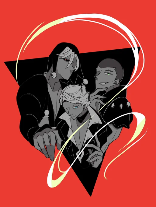 過去絵、黒いの赤いの白いの 
