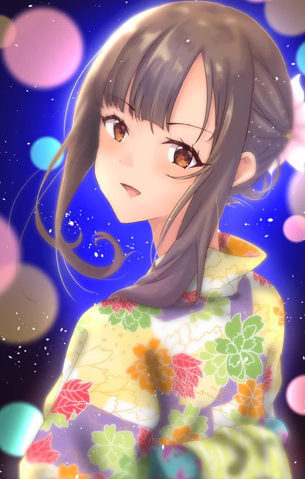 今年はこちらが遅れて、呼びかけたら振り返ってくれた浴衣本ゆかりちゃん#水本ゆかり 