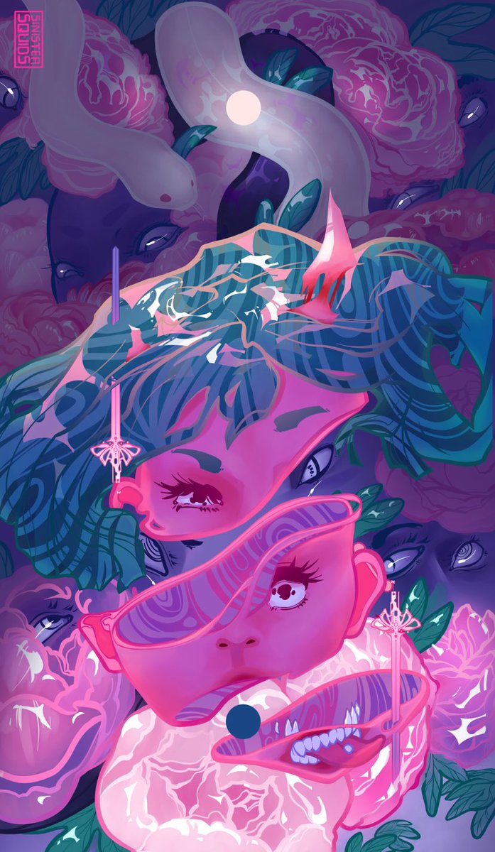 sinistersquids's tweet photo. I know I haven’t posted in a while (again) but I’ve been working on THIS - the entire time. Hope y’all like it, prob going to make a tarot deck 👍 #CLIPSTUDIOPAINT #digitalillustration #tarotcards https://t.co/y8iUXypf6h