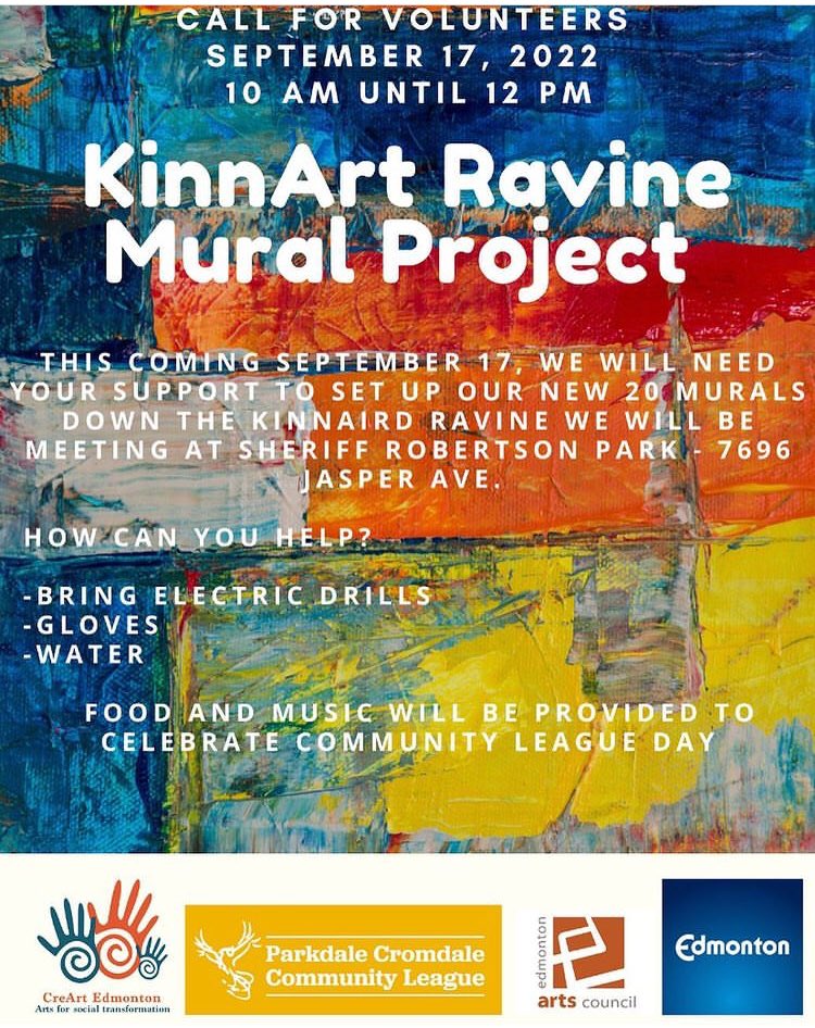Edmonton! Come on down to Kinnard Ravine for food, music, and murals!