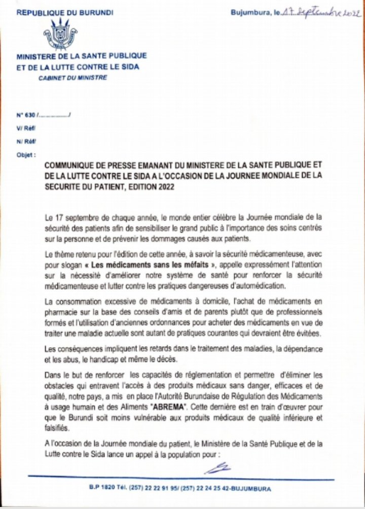 Ministère de la Santé Publique Burundi(MSP) tweet media
