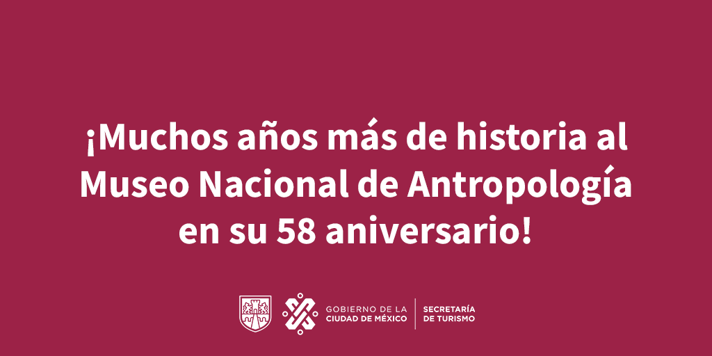 ¡Museo Nacional de Antropología @mna_inah, es uno de los recintos más visitados en nuestro país y hoy conmemora su 58 aniversario! 🎉¡Muchas felicidades!🥳 Celebra con él y disfruta una visita a este espectacular recinto que reúne una grandiosa colección arqueológica de México.