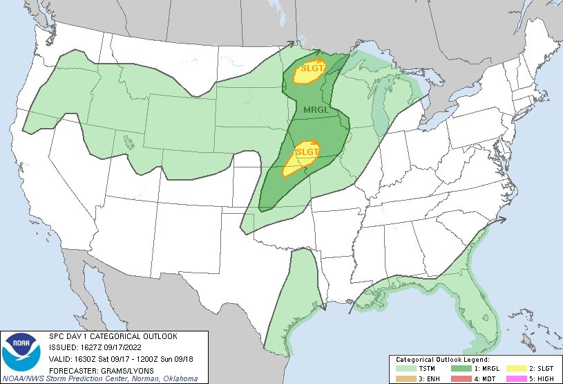 NWS Storm Prediction Center on Twitter "1129am CDT SPC Day1 Outlook
