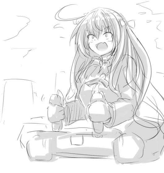 ラクガキ。お嬢様でかいリモコン持ち出して巨大ロボで街の平和守るってよ。 