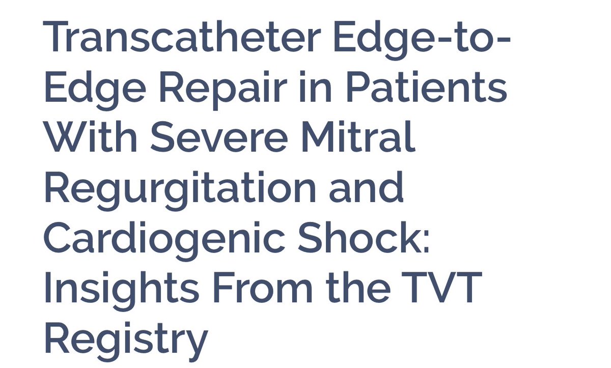Excellent presentation by @adnanalkhouli on #TEER for cardiogenic shock & mitral regurgitation #TCT2022 new insight for sick population- excellent analysis from #TVT registry. @TCTConference @crfheart