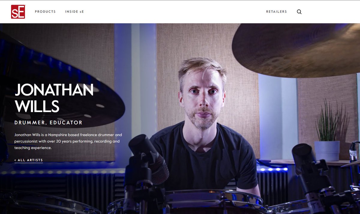 Very pleased to have joined the <a href="/sE_Electronics/">sE Electronics</a> artist roster today! I've been using their microphones in my studio for a few years now and have always been impressed with the recording quality.

Artist page: seelectronics.com/artists/jonath…

#drumrecording #microphones #seelectronics