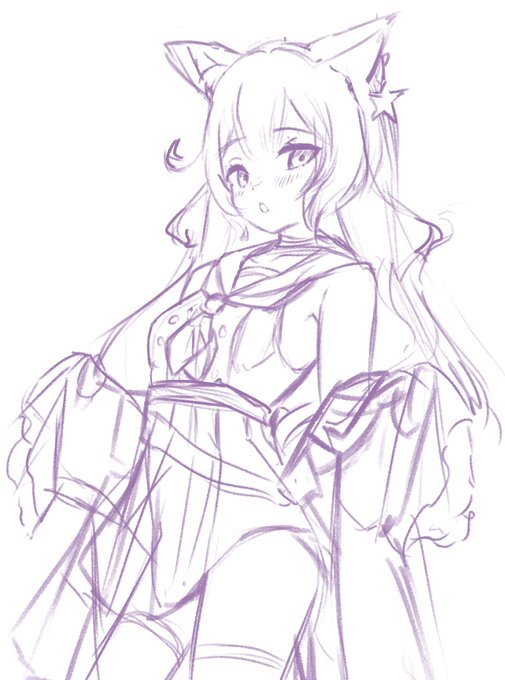 #よづにゃーと のラフ 