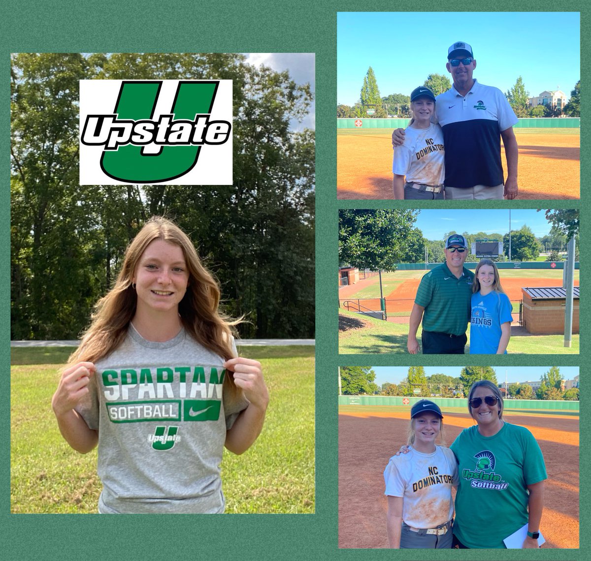 I am so excited to announce that I have decided to further my academic and athletic career at USC Upstate! I want to thank God, my family, coaches, teammates, and all those who have helped along the way. Go Spartans!💚 <a href="/HawkinsChawkins/">Upstate Softball</a> <a href="/PACKUPSTATE/">bryan pack</a> <a href="/Coach_TMeds/">Tonya Medders</a> <a href="/NCDominators18u/">NC Dominators Woodlief</a>