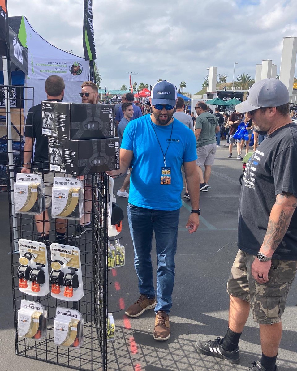 IMMI_Safety's tweet photo. Come check out why CargoBuckle Tie-Downs, Click6 and SubZero Harnesses are the best of the best. Sand Sport Super Show 2022.  Come see us for show specials and discounts. #sandsport #sandsportsupershow #sandsportsupershow2022 #cargobuckle #click6 #discounts #sale #buyimmi https://t.co/Z1PMxY5TgV