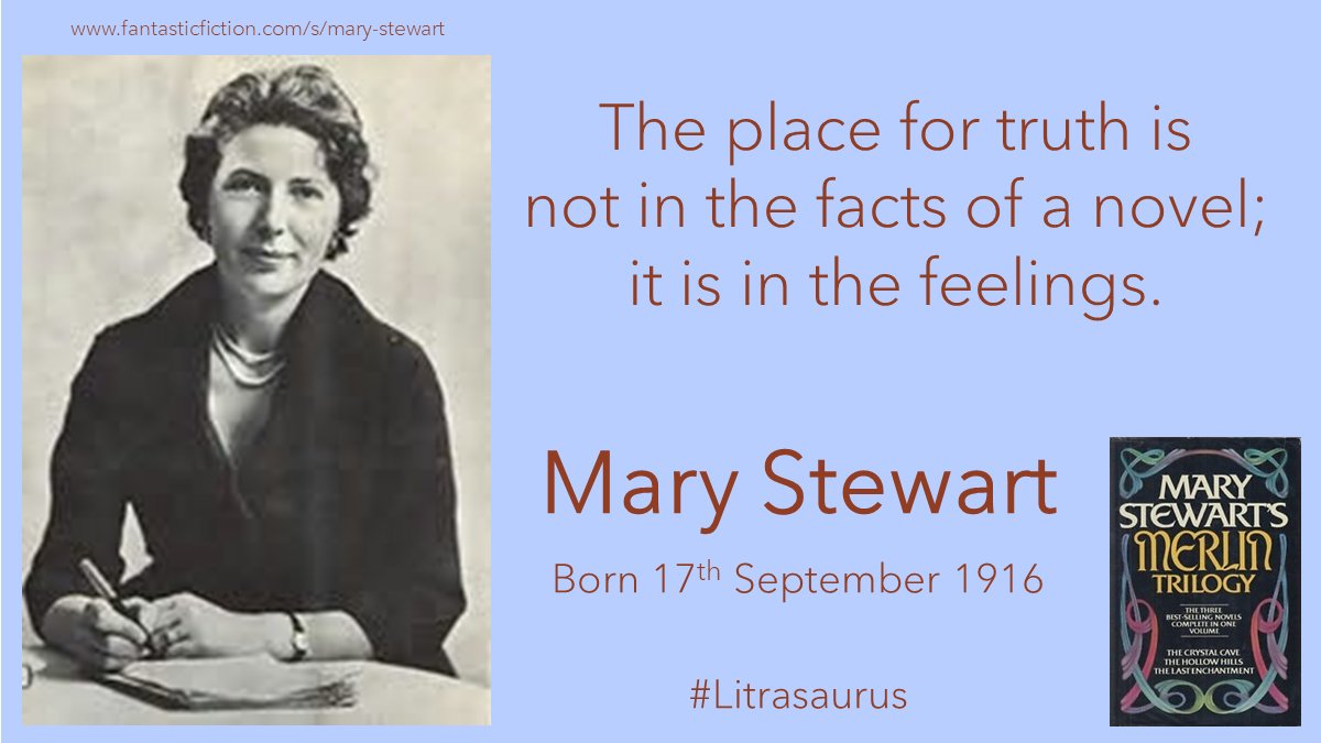 LitraQuest's tweet photo. #BoTD
Mary Florence Elinor Rainbow

Mary Stewart

Her stories were generally narrated by poised, smart, highly educated young women who drove fast cars and knew how to fight their corner, but were also tender-hearted with a strong moral sense

#LITRASAURUS
https://t.co/OVLiYMj13u https://t.co/MgkvrzD8IQ