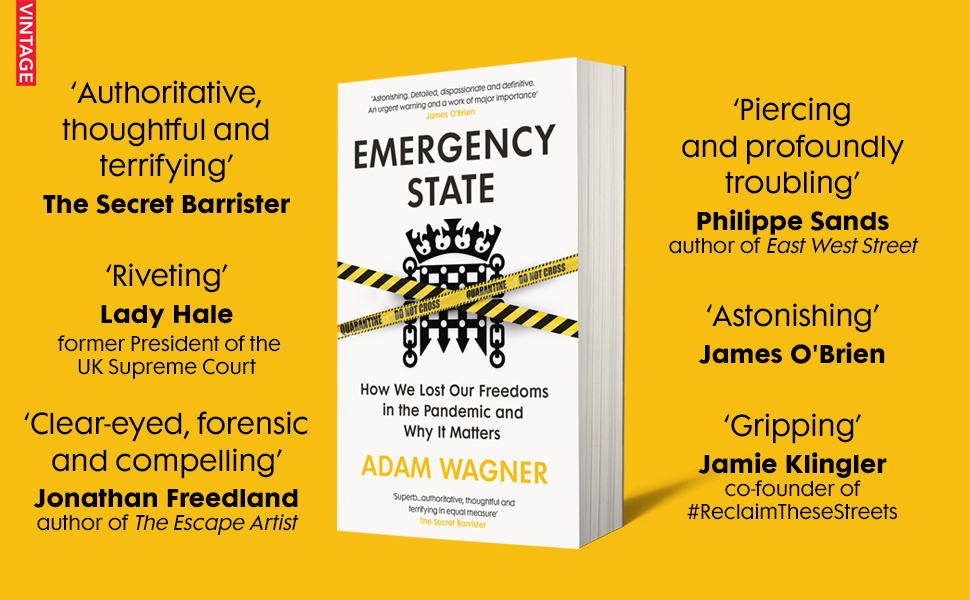AdamWagner1's tweet image. Thank you to everyone who has supported #EmergencyState, out now in bookshops, audio book and online: amzn.to/3LknvQz