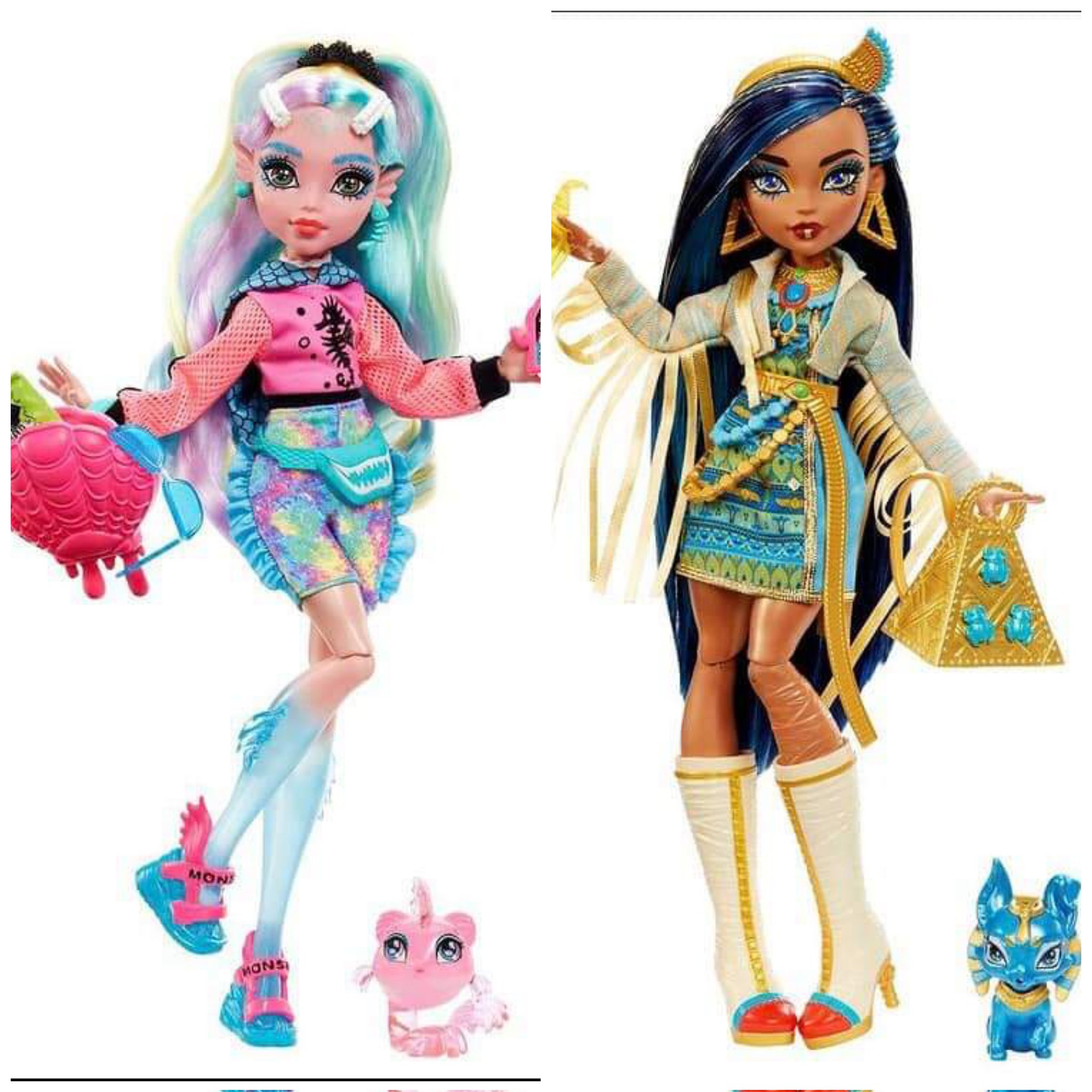 Monster High G1 Doll Lot Jinafire Locker Case Posea Reef Ari Abbey