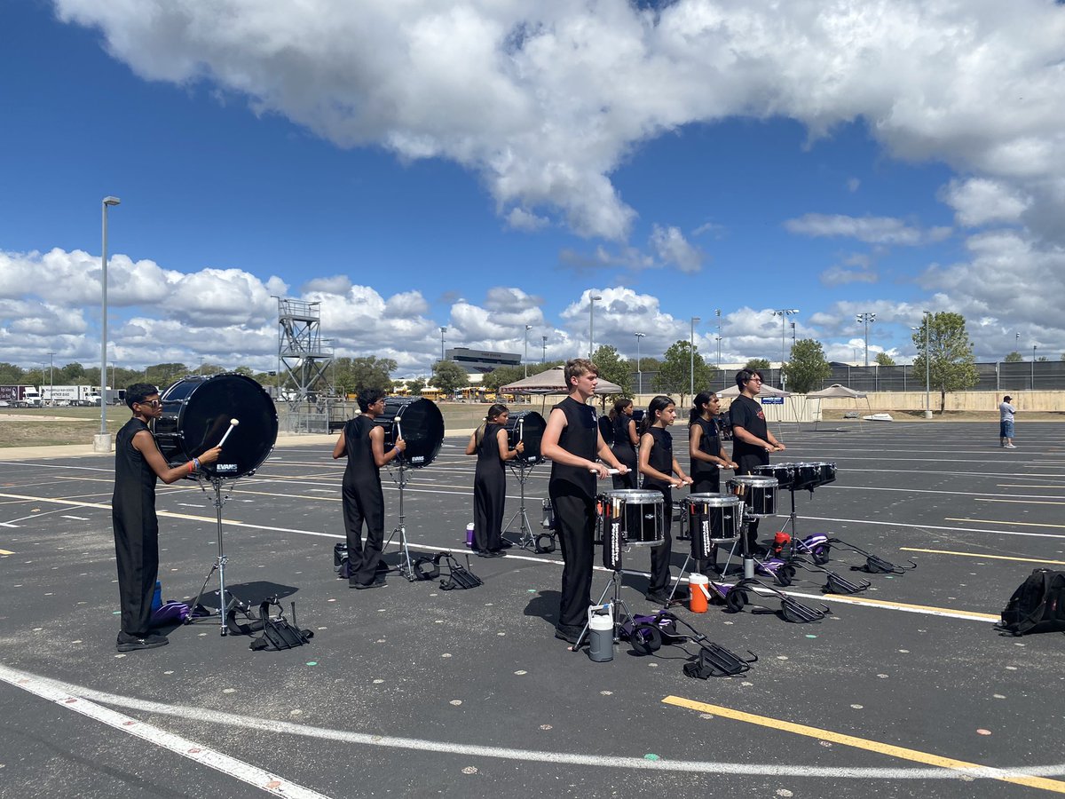 SMCISDFineArts's tweet photo. The Striking Rattler Band Drumline is competing in Dripping Springs today! Growth and pride go together… it’s been a long time since the Drumline has stood on its own to compete. #GD2BR #RattlerUp https://t.co/D7LzqEI0L3