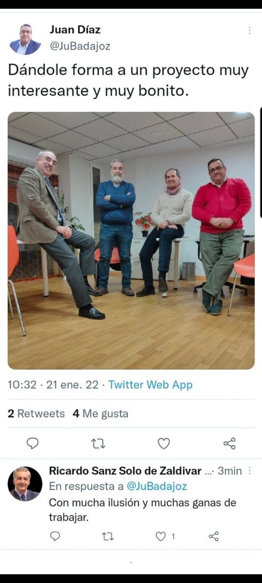 SrPetete's tweet photo. @Ricardo_ssdz @JuBadajoz Deberíais reuniros de nuevo para servir al pueblo español. Sois gente preparada, de exito y... con mucho tiempo libre. No pudisteis montar una asociacion entre 4, vais a liderar un partido jijijijiji https://t.co/1kp1eOMWG4