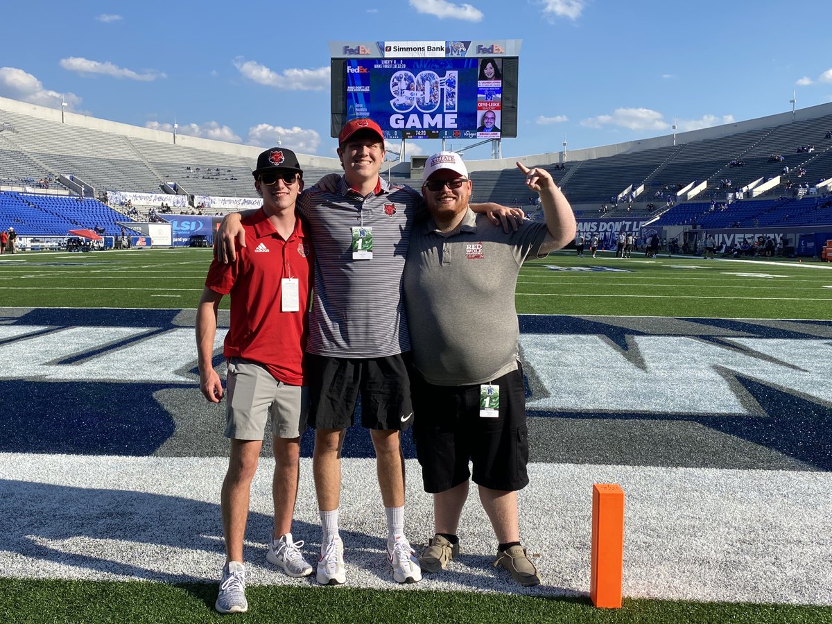 RedWolfRT_ASUTV's tweet photo. Our guys @tristan_harlen, @CooperMelder, &
@Easton_John04 are down on the field and ready for kickoff at 6 PM! #WolvesUp #RWRT https://t.co/B0p8vS5lcT