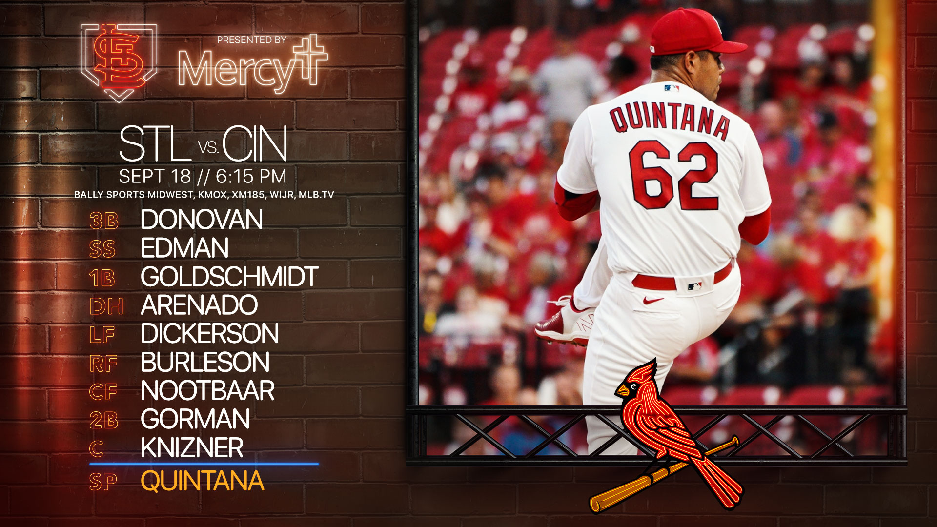 St. Louis Cardinals on X: The lineup for Game 2 👇