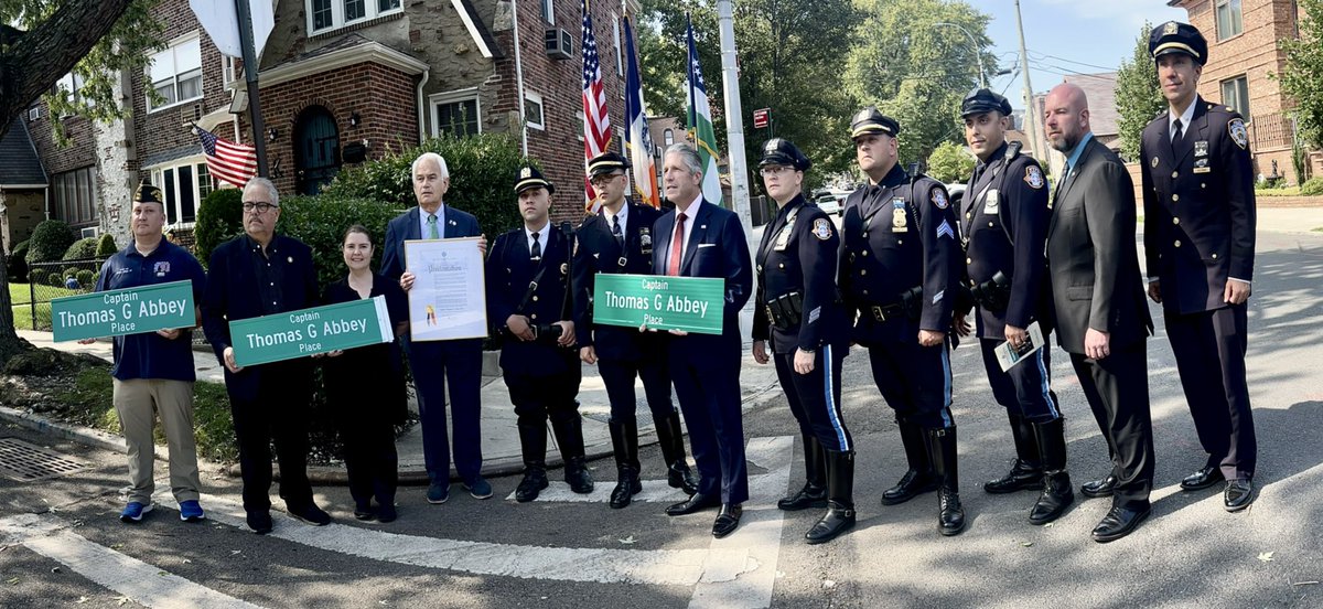 NYPD Highway (@nypdhighway) on Twitter photo Ptl. Thomas Abbey was a hero many times over: as an <a href="/NYPDHighway/">NYPD Highway</a> member, <a href="/usairforce/">U.S. Air Force</a> pilot in both WWI & WWII and the first NYPD member KIA in WWII. Thank you <a href="/CMBobHoldenNYC/">Council Member Robert F. Holden</a>, <a href="/junipercivic/">Juniper Park Civic</a> & <a href="/NewtownHistory/">Newtown Historical</a> for keeping his memory alive with today’s memorial & street co-naming.🇺🇸 Ptl. Thomas Abbey was a hero many times over: as an <a href="/NYPDHighway/">NYPD Highway</a> member, <a href="/usairforce/">U.S. Air Force</a> pilot in both WWI & WWII and the first NYPD member KIA in WWII. Thank you <a href="/CMBobHoldenNYC/">Council Member Robert F. Holden</a>, <a href="/junipercivic/">Juniper Park Civic</a> & <a href="/NewtownHistory/">Newtown Historical</a> for keeping his memory alive with today’s memorial & street co-naming.🇺🇸