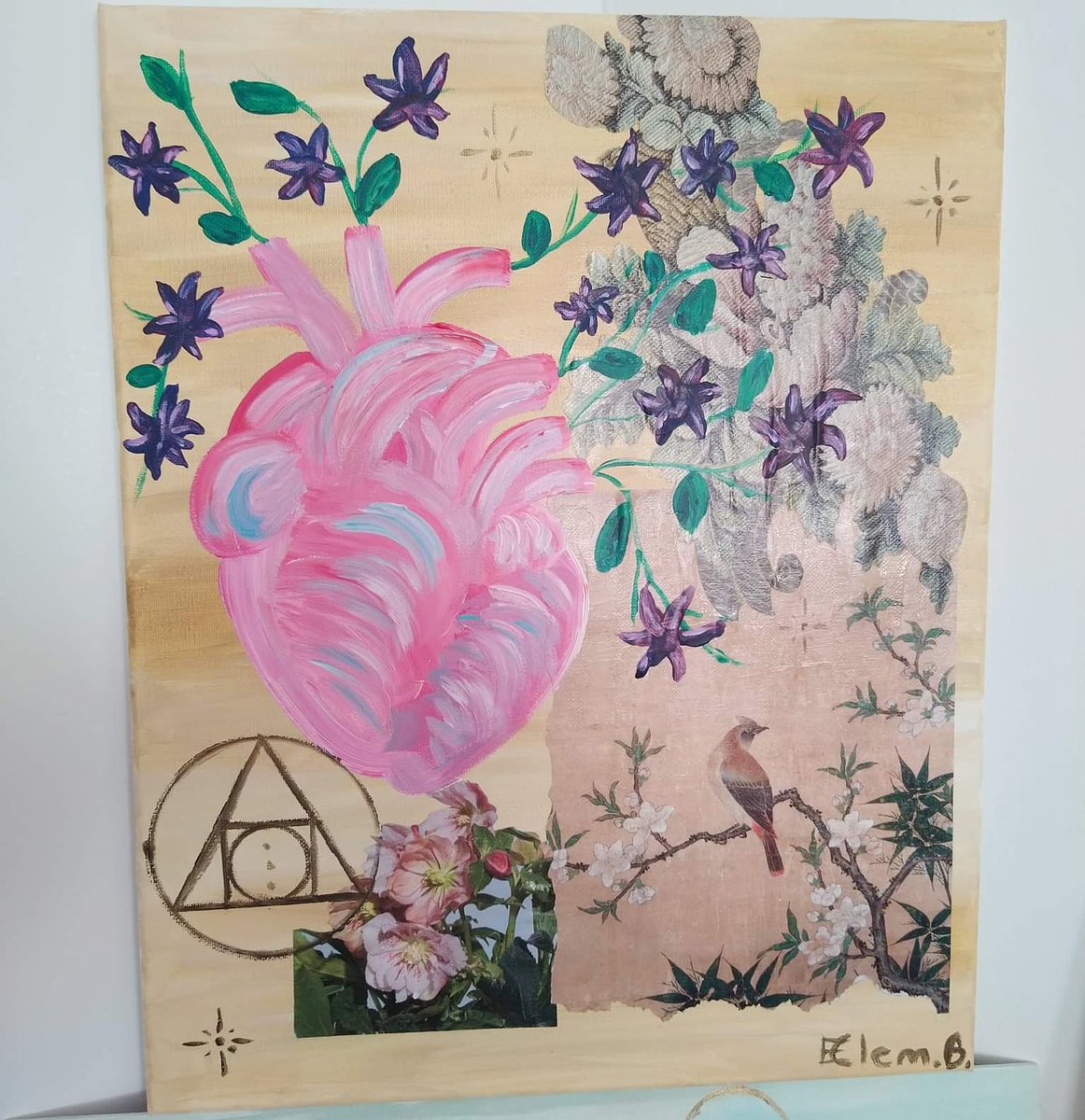 Technique mixte : collage et peinture.
"Mettre du cœur dans ce que l'on fait" 💚
#peintureacrylique #peinture #geometriesacree #collage #papier #collagepeinture #creer #nature #fleurs #coeuranatomique #heart #madeinquebec