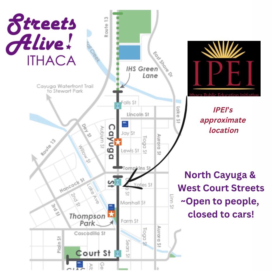 IthacaPEI's tweet photo. Sunday! We’ll be at #streetsaliveithaca with some activities and info about everything IPEI!  Thanks to #bikewalktompkins for putting this event together each spring and fall.

#ithacany #flxfun #ithacakids #ithacaPEI https://t.co/3oC06GqMlO