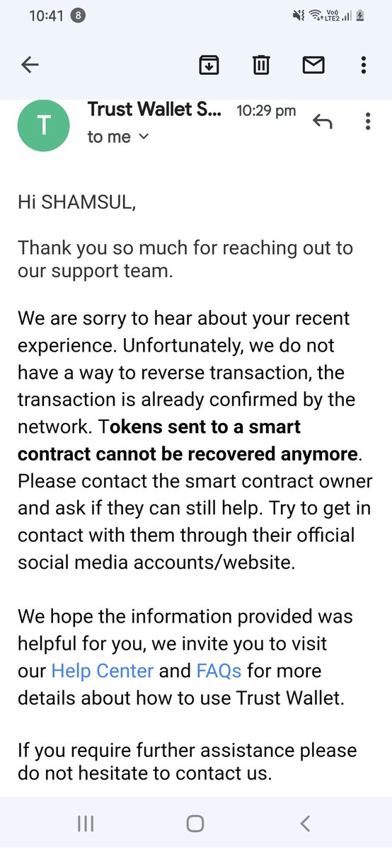 ShamsulShamsINC's tweet photo. Sir
 Sir I sent 2.27BNB from trust wallet by mistake to some contract address... BNB deducted from my wallet please help
Transaction ID
0xcfff3c274ae0b7a2cc425460848d1fe96587022f79359a9604d417002fca7f4f
Please help https://t.co/stTEG7Mrbg