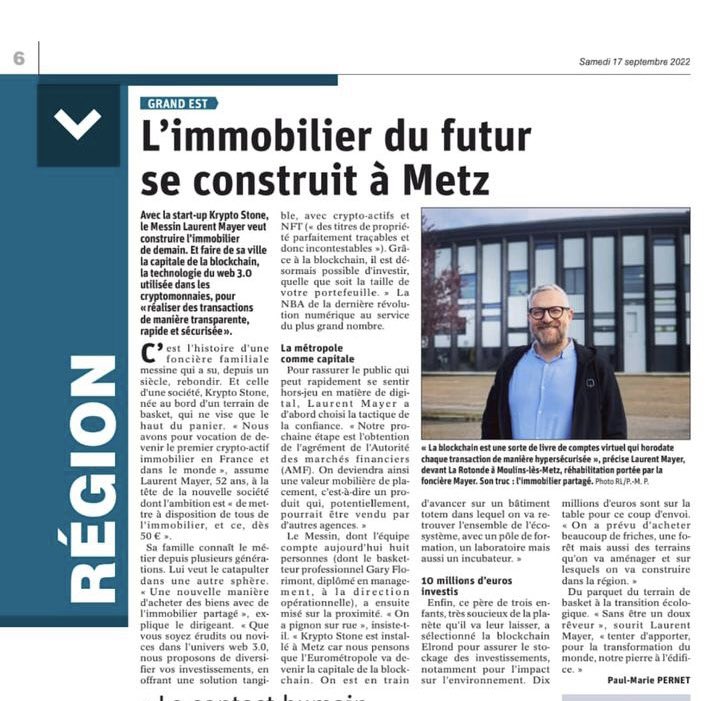 LaurentMayer007's tweet photo. Merci 🙏 aux journaux régionaux @lerepu @lestrepublicain @VosgesMatin pour la mise en avant de @KryptoStone_io 
Nous sommes des passionnés ! Nous construisons pour apporter un monde meilleur et accessible à tous !
💚♻️✅@KryptoStone_io https://t.co/UjJlEFfTC2
