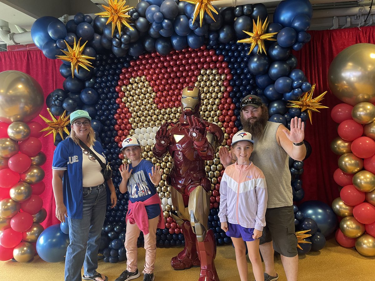 shanegsimpson's tweet photo. Enjoying our second family game @BlueJays #NextLevel #SuperHeroDay https://t.co/veFwDF2TGw