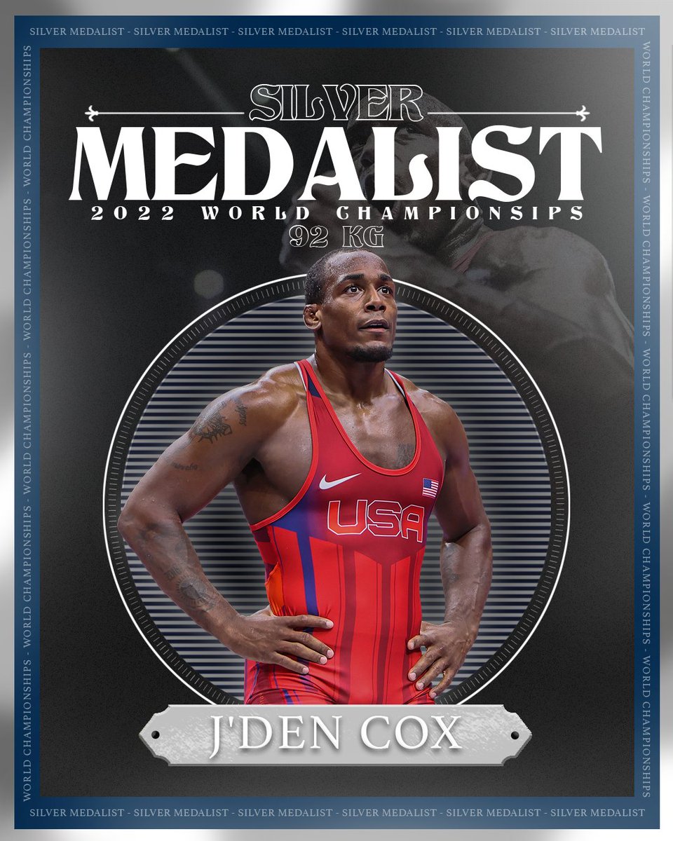 Cox falls to Iran's Ghasempour, 2-0, to claim world silver at 92kg. First-period takedown was the difference.

J'den's sixth world/Olympic medal. 🥇🥇🥈🥉🥉🥉

 #WrestleBelgrade