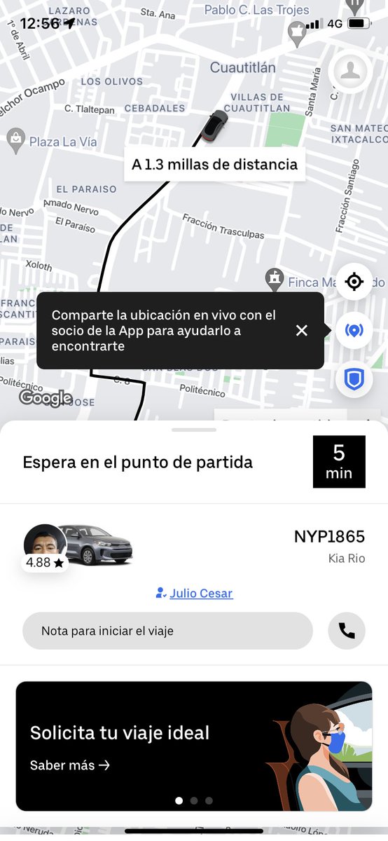 MariVera18's tweet photo. @Uber_MEX este conductor se la ha pasado dando vueltas y no me cancela mi viaje. https://t.co/42qNVWAe3H